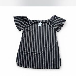 Off the shoulder Striped Black and white dress
